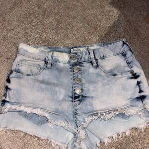 Mudd Light Blue Distressed Jean Shorts